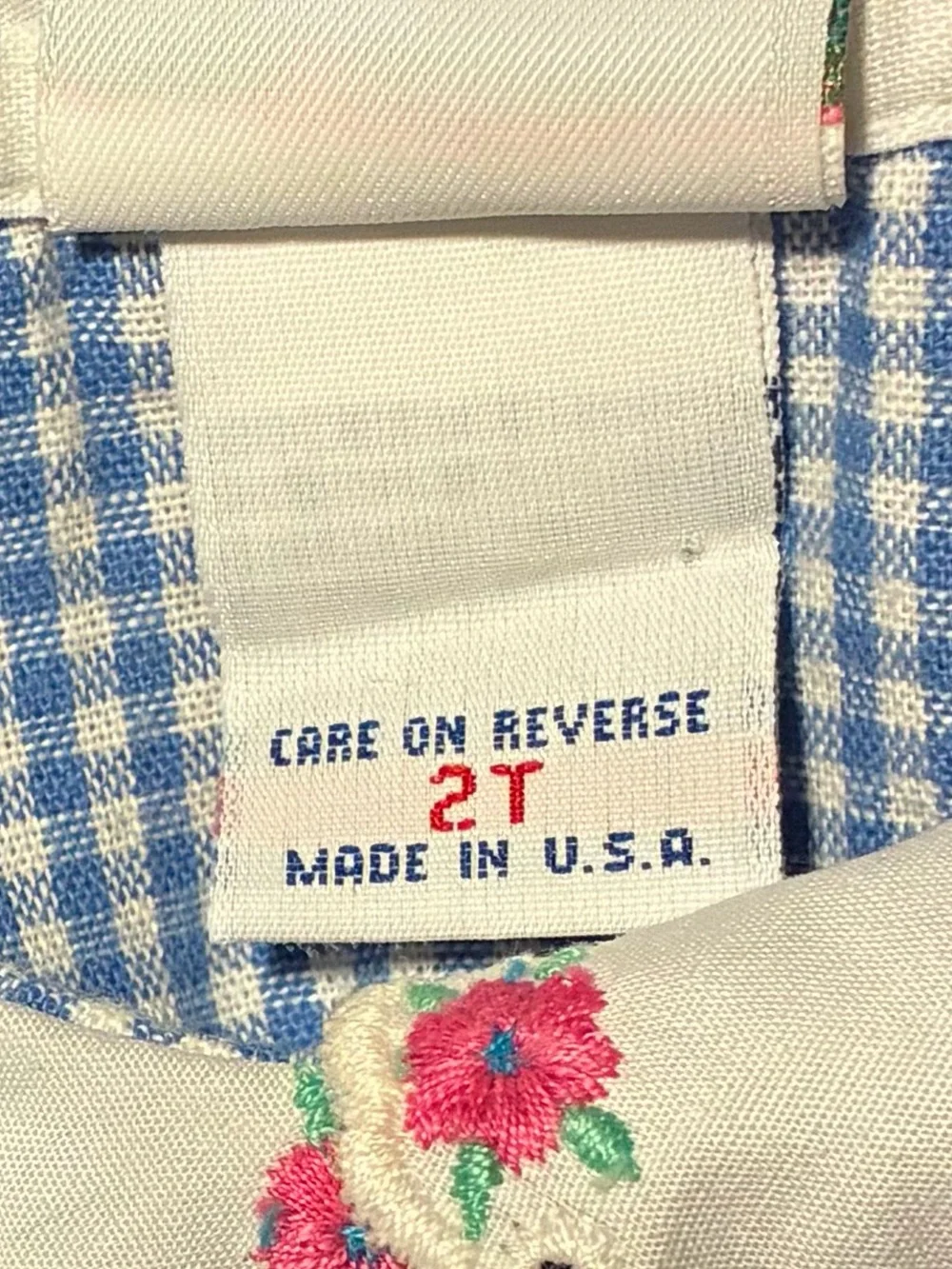 OshKosh B'gosh Blue Gingham Dress 2T~Vintage OshKosh Peter Pan Collar Dress